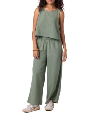 Juniors' Sanders Woven Flowy Pull-On Pants
