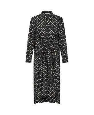 Women's MaNovany Long Sleeve Shirt Midi Dress