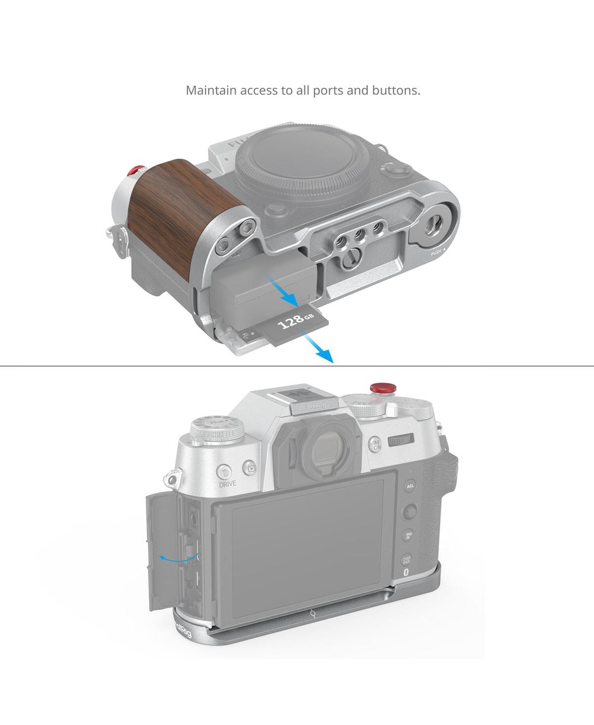 SmallRig SmallRig Wooden L-Shape Grip for Fujifilm X-T50, Silver
