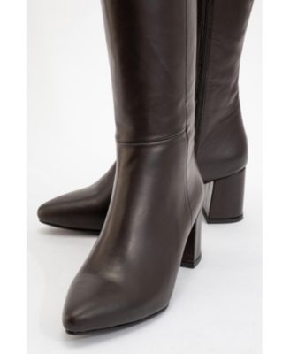 Sejas Leather Block Heel Knee-High Boot (Women)