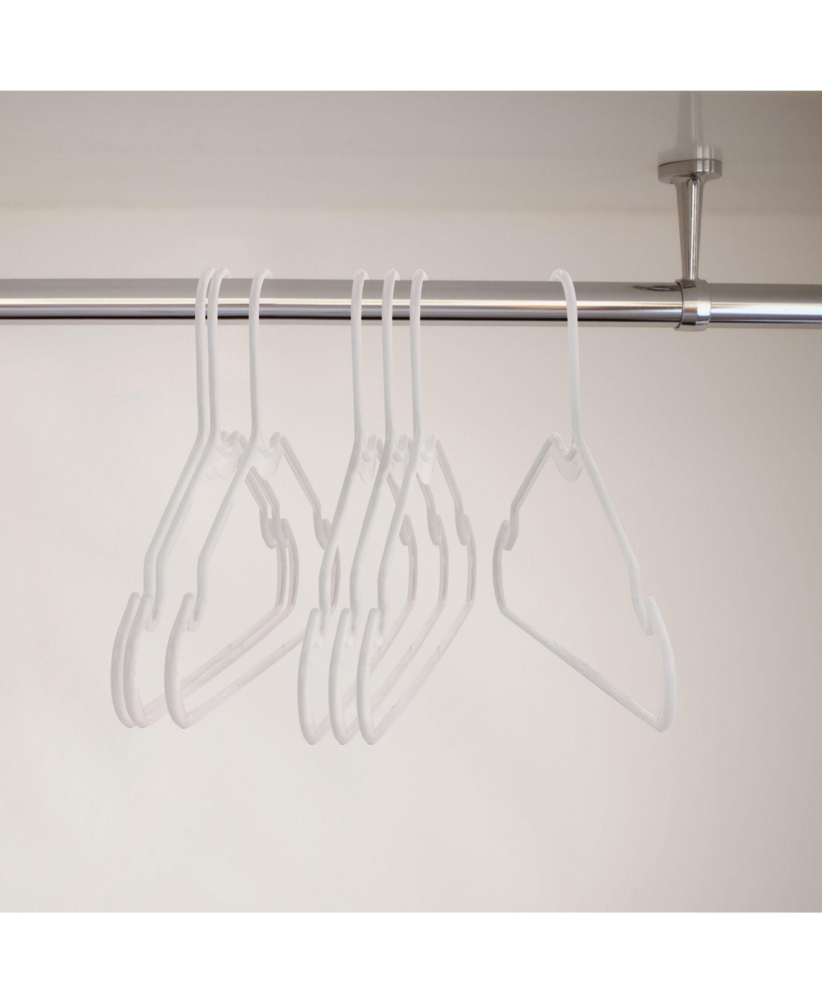 Elama Home 50 Piece Plastic Hanger Set with Notched Shoulders in White