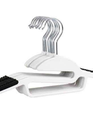 Home 50 Piece Non Slip Hanger with U-slide in White and Black