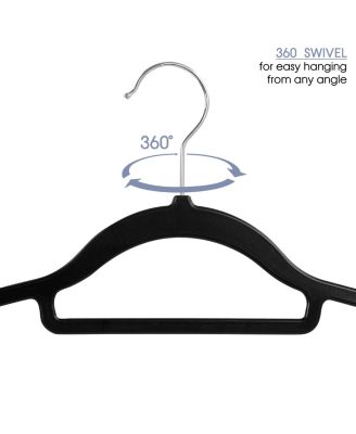 Home 50 Piece Plastic Non Slip Hanger in Black and Gray