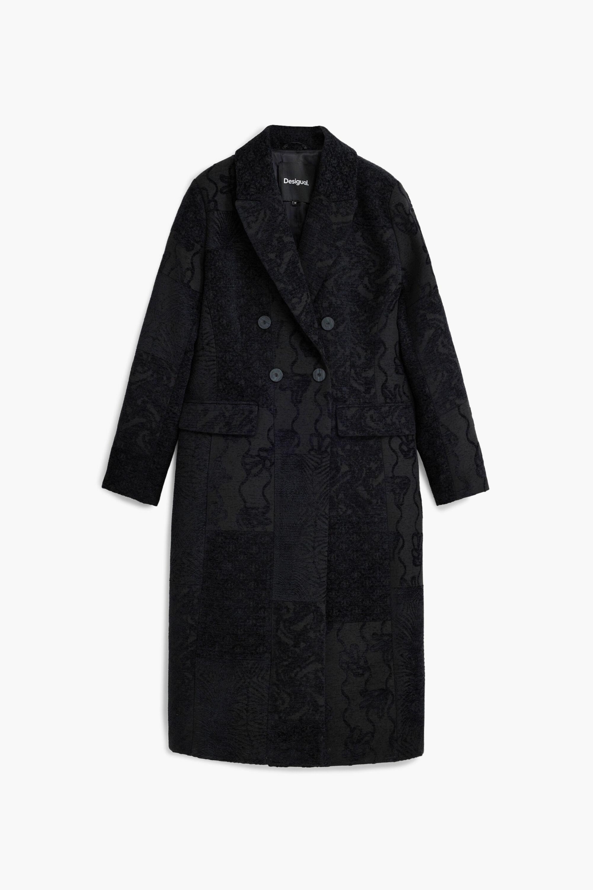Desigual Women's Black textured coat