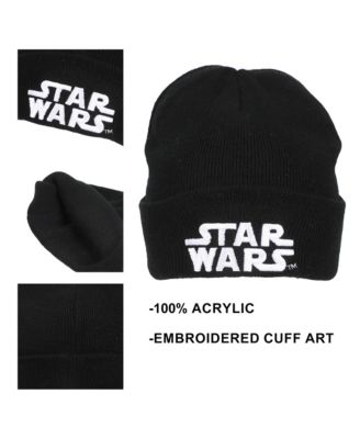 Men's Starwars Embroidery Speckled Yarn Acrylic Knit Beanie Cuff Beanie