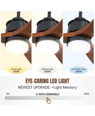 60 Inch 3 Blade Ceiling Fan with LED Light, Remote Control, and Timer Function