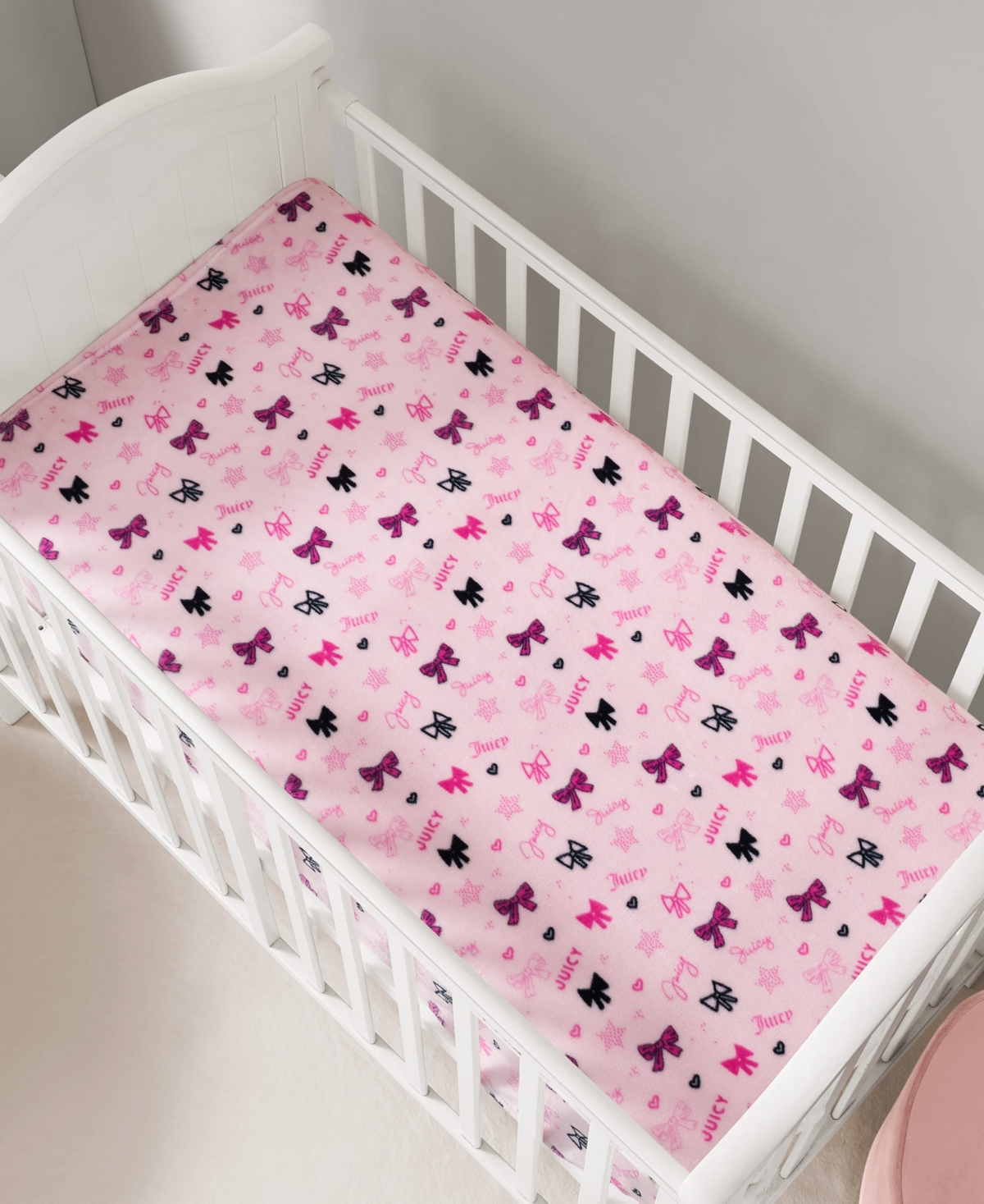Juicy Couture Baby Plush Throw Blankets, 40" X 50" In Pink