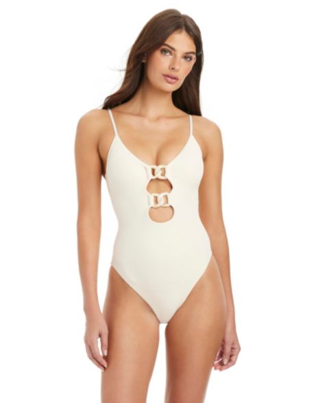 Женские купальники Sanctuary Women's Stay Connected Over The Shoulder Open Front Swimsuit