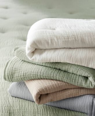 Breeze Cotton Embroidered 3-Pc. Quilt Set, Full/Queen