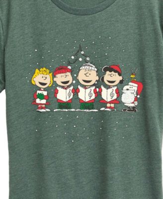 Peanuts Gang Christmas Caroling Women's Short Sleeve Graphic T-shirts