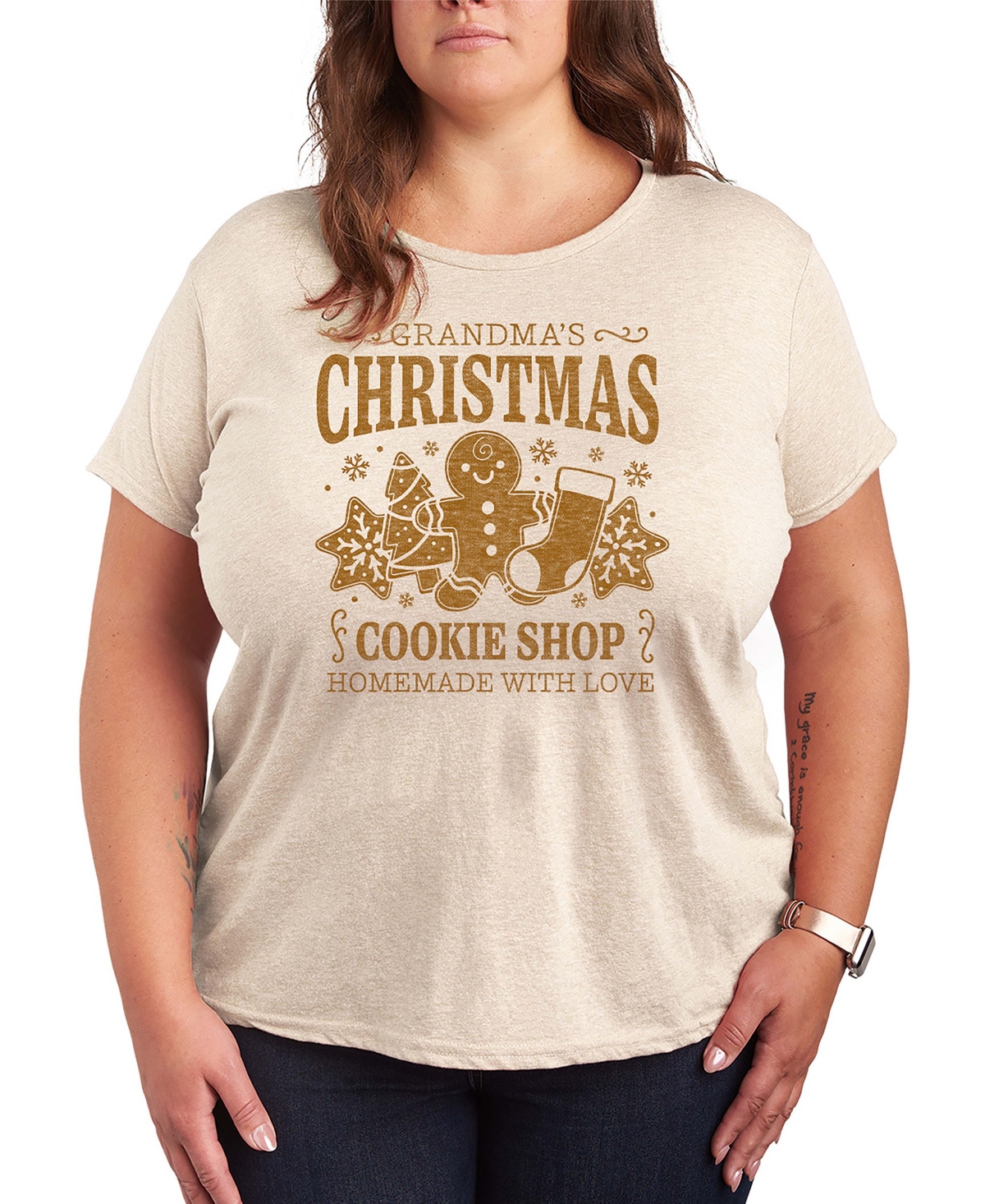 Grandma's Christmas Cookie Shop Women's Short Sleeve Graphic T-shirts