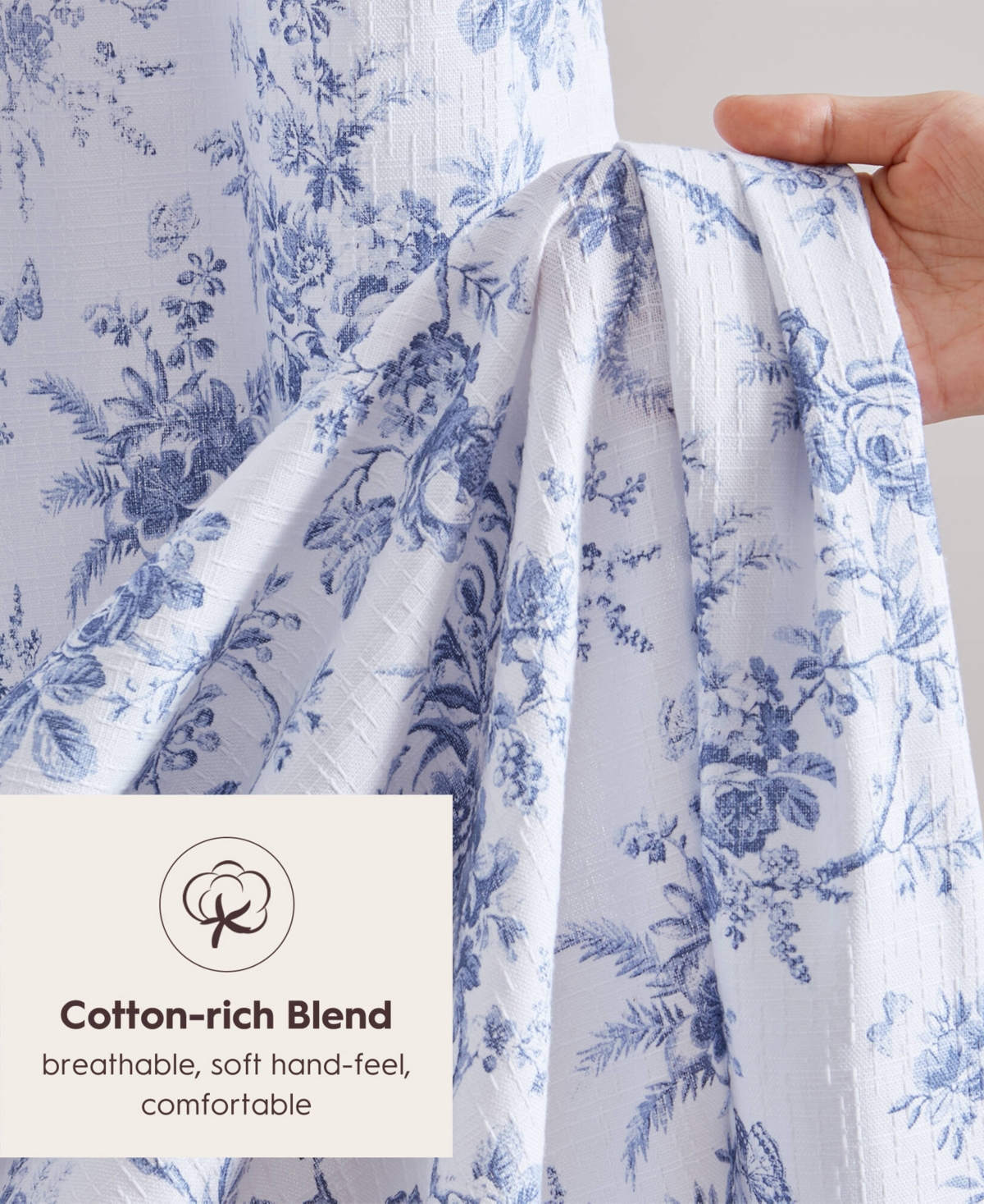 Laura Ashley Walled Garden Tonal Floral Shower Curtain