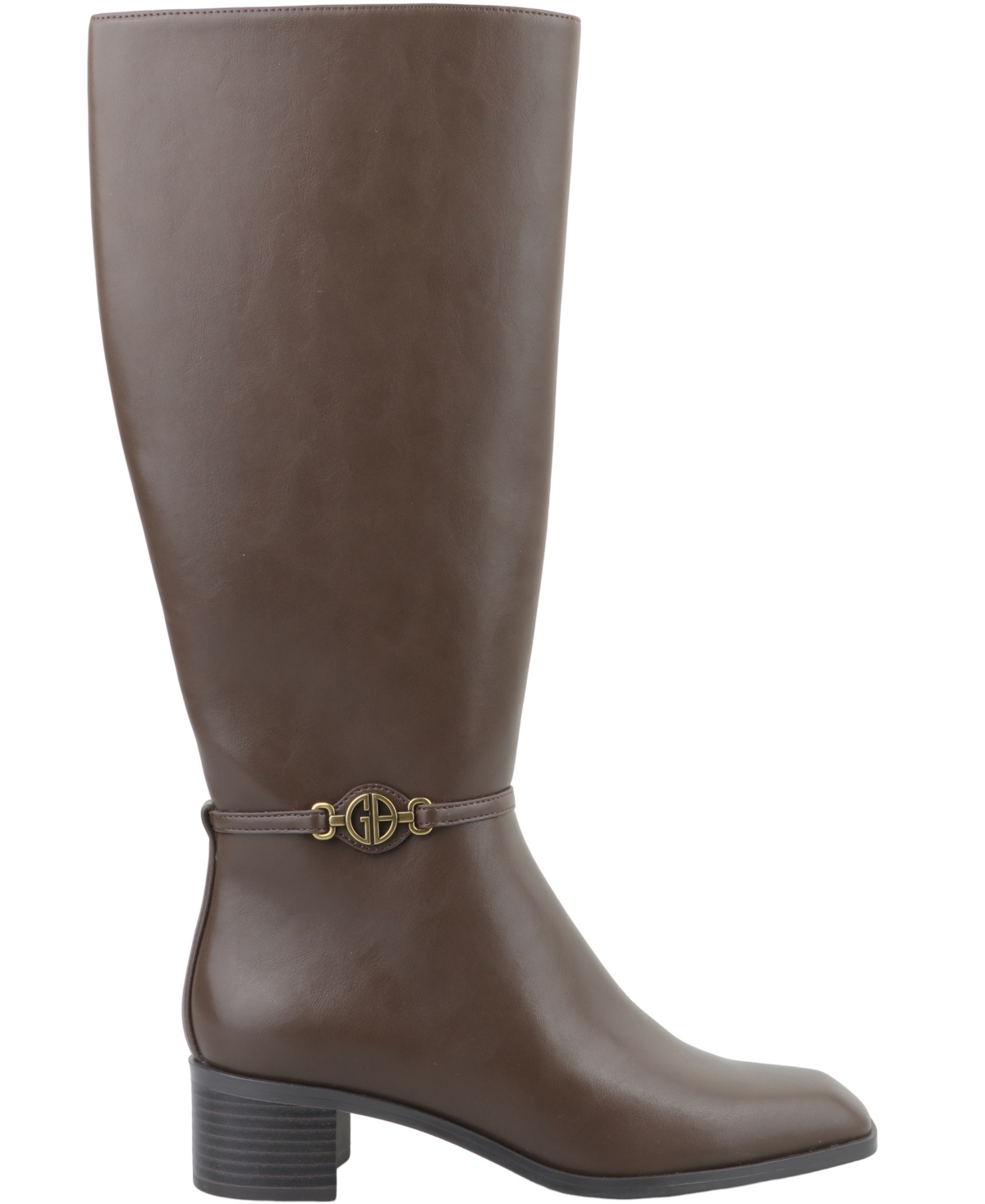 Giani Bernini Women's Shayyla Block Heel Knee Wide Calf High Boots, Created For Macy's In Brown