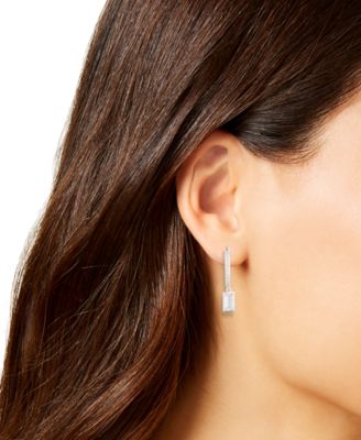 Cubic Zirconia Sterling Silver Hoop Earrings