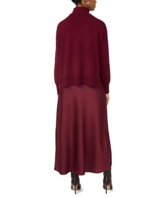 Women's Mock Neck Slip Sweater Dress