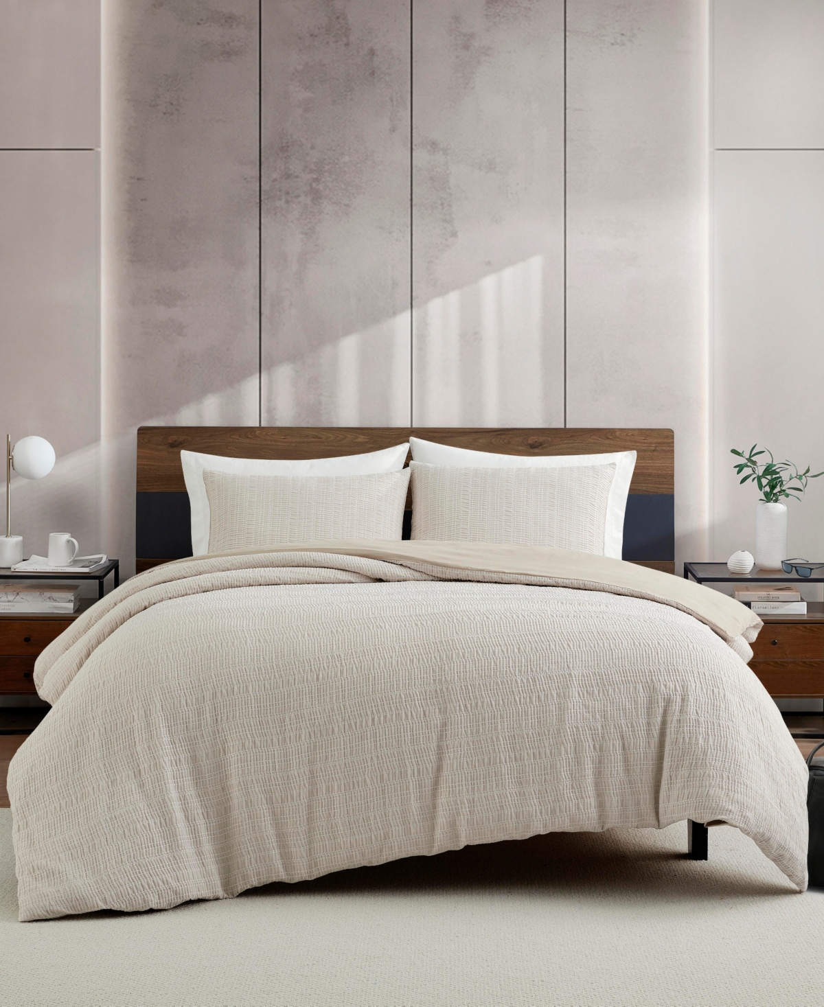 Kenneth Cole New York Stitched Gauze Jacquard 3-pc. Comforter Set, Full/queen In Neutral