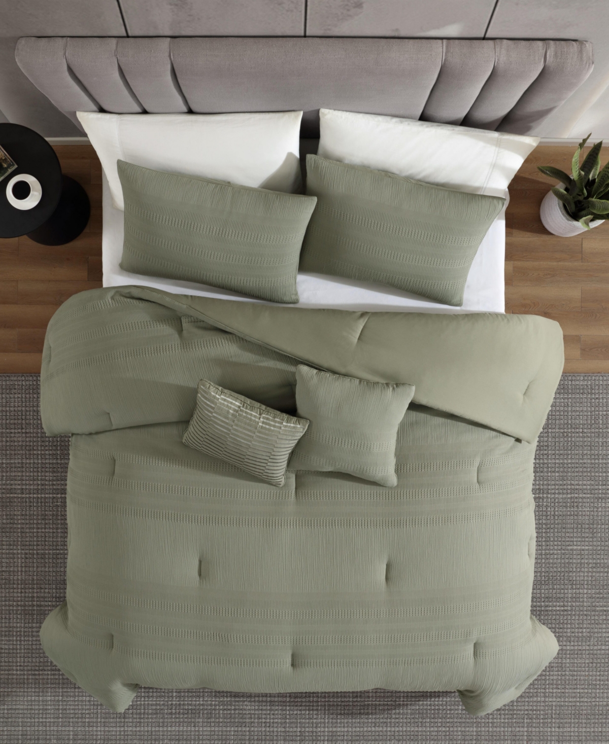 Kenneth Cole New York Solid Variegated Waffle 2-pc. Comforter Set, Twin In Green
