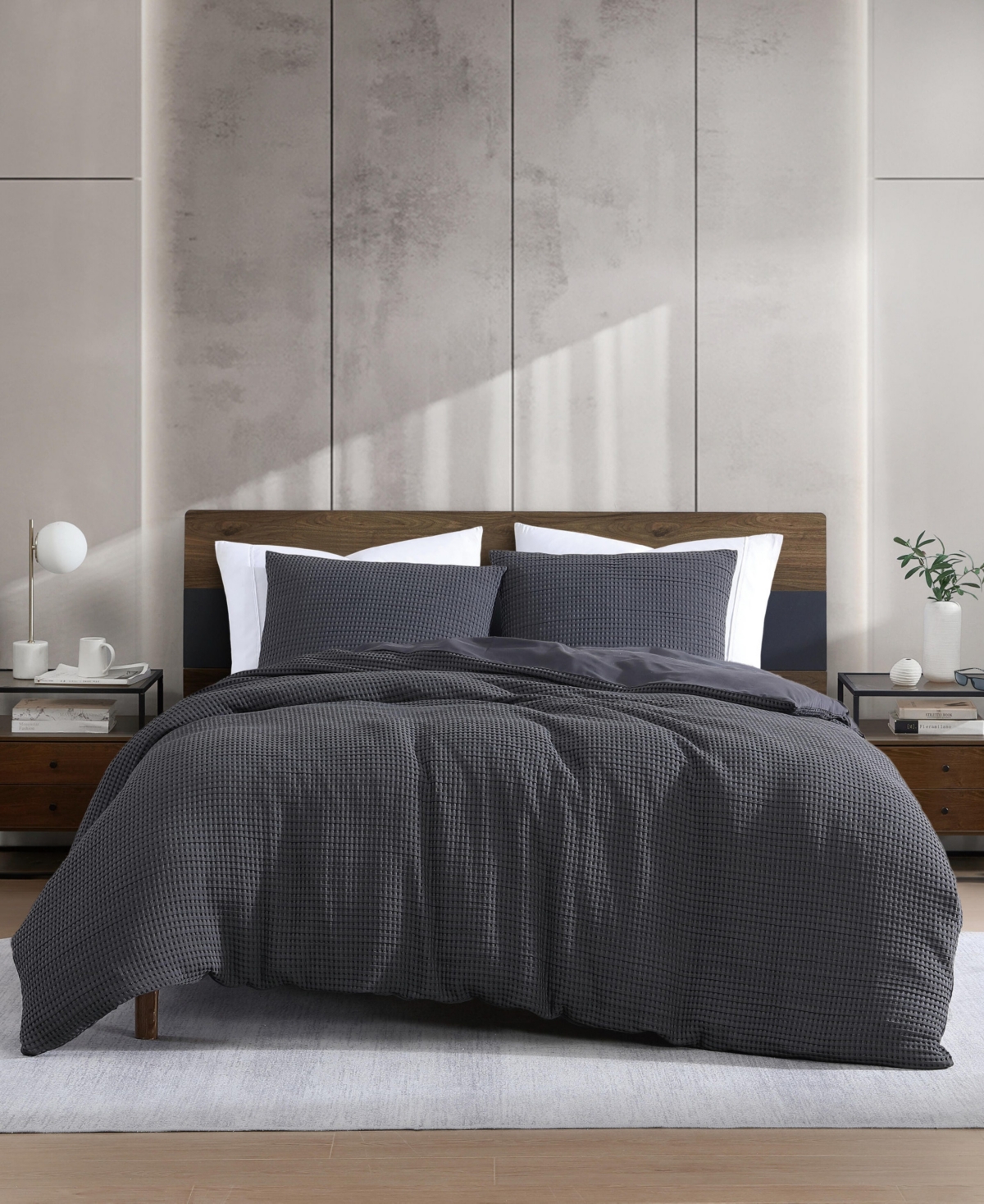 Kenneth Cole New York Solid Waffle 3-Pc. Duvet Cover Set