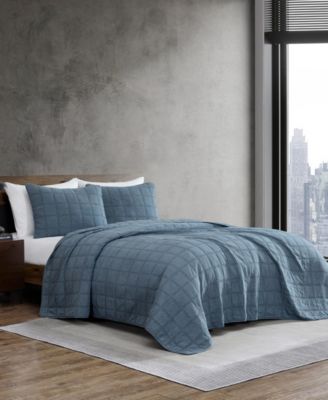 Solid Stonewashed 3-Pc. Quilt Set, King