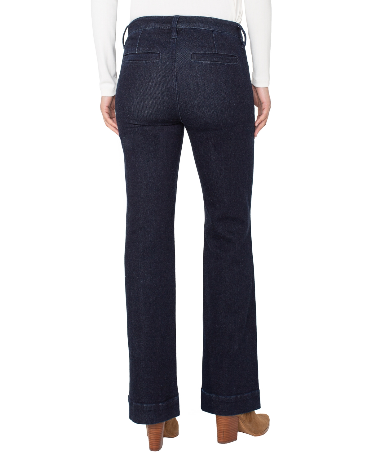 Liverpool Los Angeles Petite Trouser Bootcut Jeans In Blue