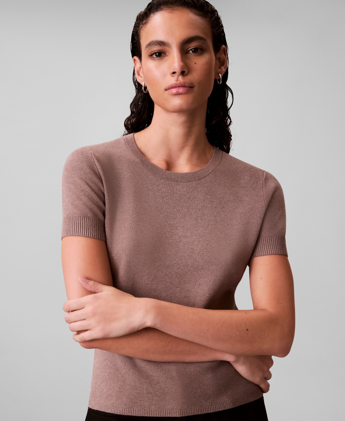 Calvin Klein Jeans Est.1978 Women's Tech Knit Slim Fit T-shirt In Pink