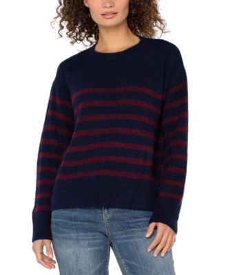 Women's Long Sleeve Crew Neck Dropped Shoulder Sweater