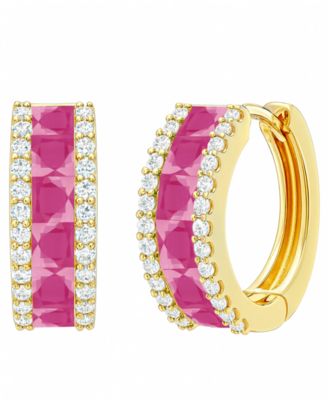 Emerald (1-1/3 ct. t.w.) and Diamond (1/4 ct. t.w.) Earrings in 14k Gold