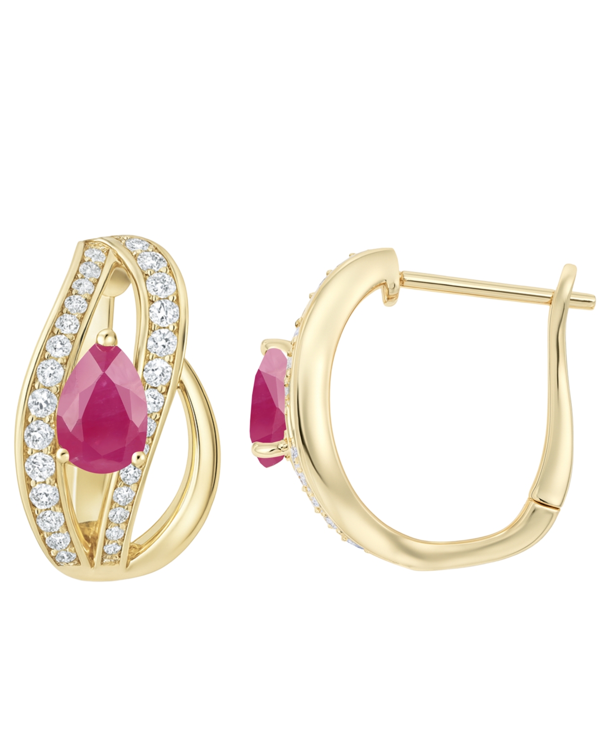 Macy's Emerald (5/8 Ct. T.w.) And Diamond (1/3 Ct. T.w.) Drop Earrings In 14k Gold (also In 14k White Gold  In Gold