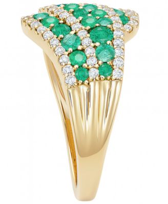 Emerald (1 ct. t.w.) and Diamond (1/2 ct. t.w.) Ring in 14k Gold (also in 14k White Gold Sapphire & 14k Gold Ruby)