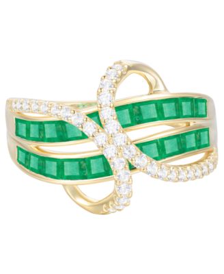 Emerald (1-3/4 ct. t.w.) and Diamond (1/3 ct. t.w.) Ring in 14k Gold (also in 14k White Gold Sapphire & 14k Gold Ruby)