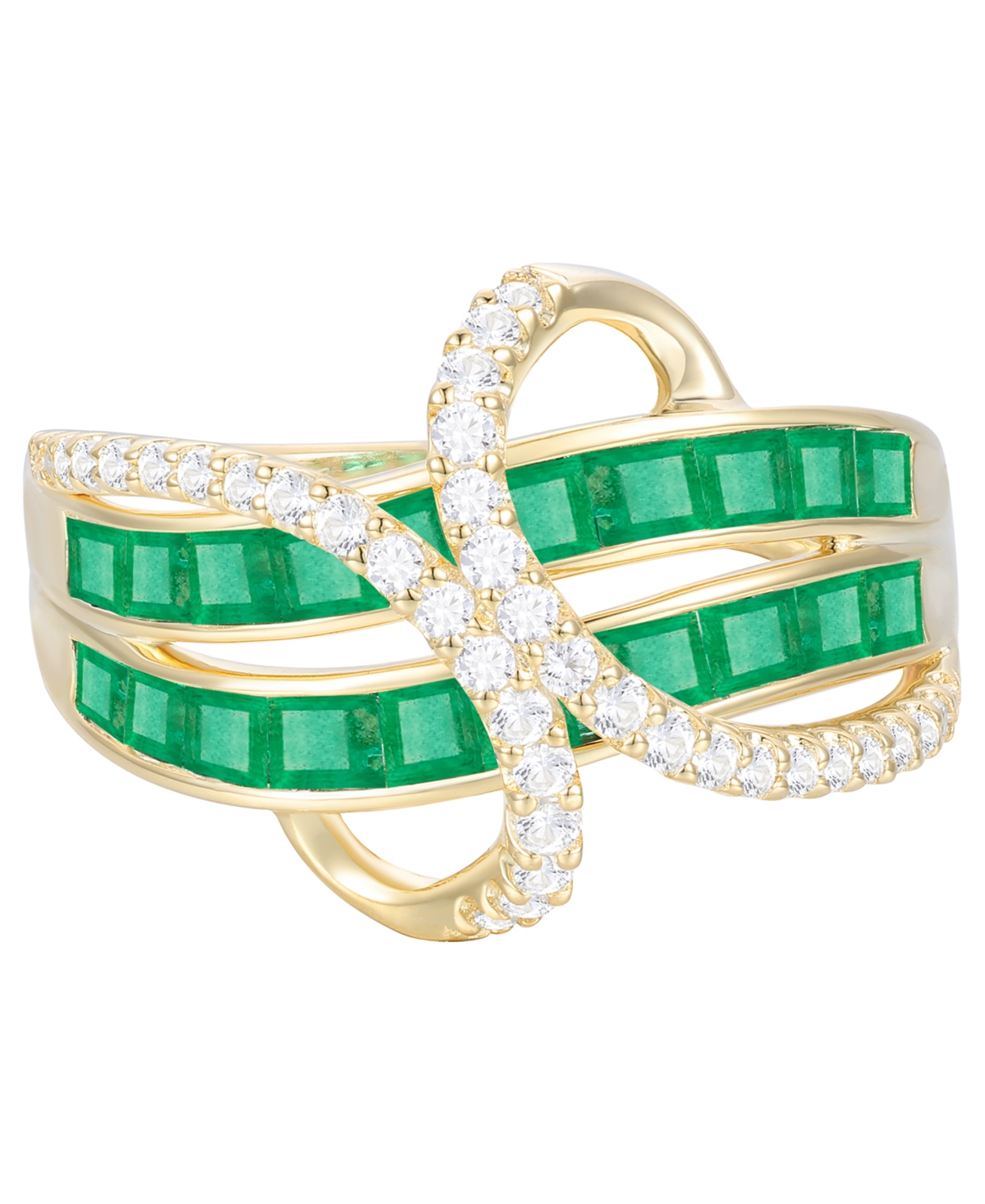 Macy's Emerald (1-3/4 Ct. T.w.) And Diamond (1/3 Ct. T.w.) Ring In 14k Gold (also In 14k White Gold Sapphir In Green