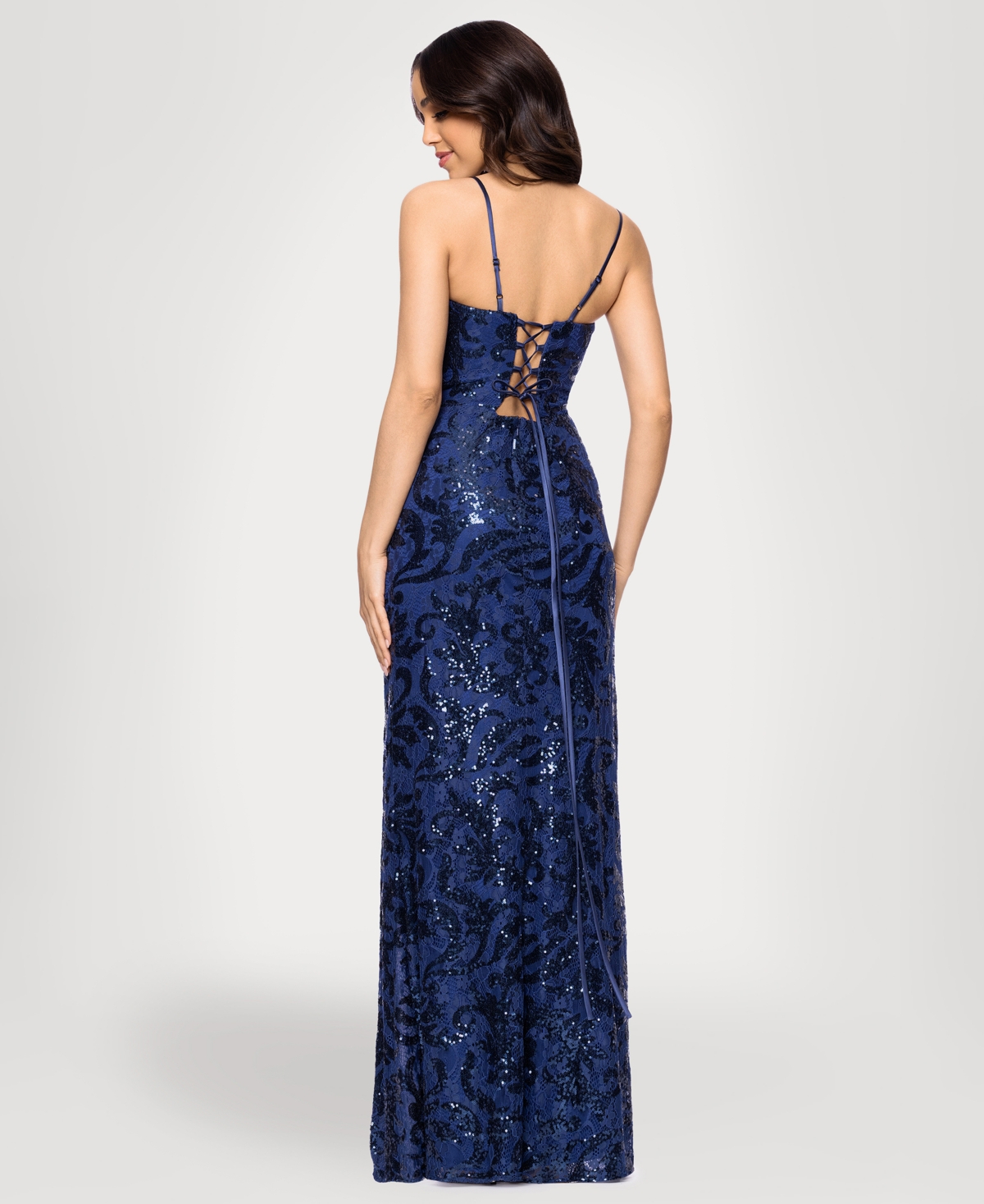 Blondie Nites Juniors' Square Neck Tie-Back Dress