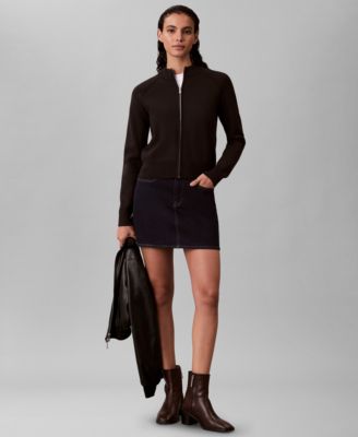 Women's Technical Long Sleeve Mock Neck Cardigan Sweater