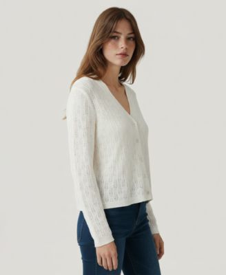 Soft by Women's Cashmere Pointelle Cardigan Sweater