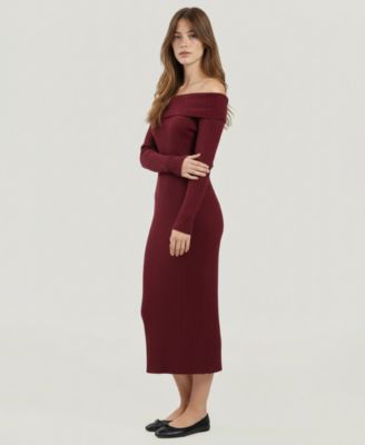 Soft by Women's Cashmino Off The Shoulder Sweater Dress