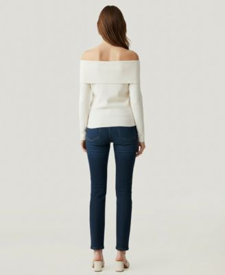 Soft by Women's Twist Front Off The Shoulder Cashmere Sweater