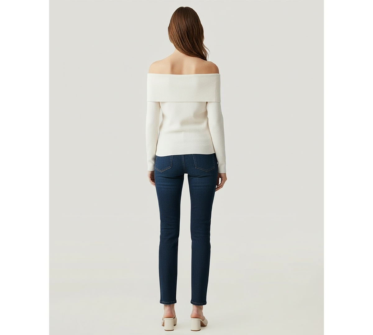 Naadam Women's Twist Front Off The Shoulder Sweater In White