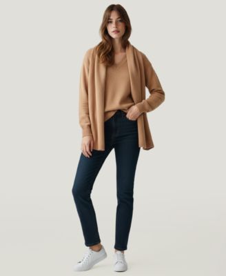 Soft by Women's Long Sleeve Cashmere Scarf Sweater