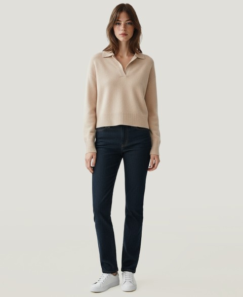 Женские NAADAM Soft by Women's Cashmere Lightweight Polo Sweater