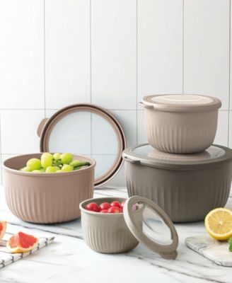 8-Pc. Round Nesting Bowl Set with Lids