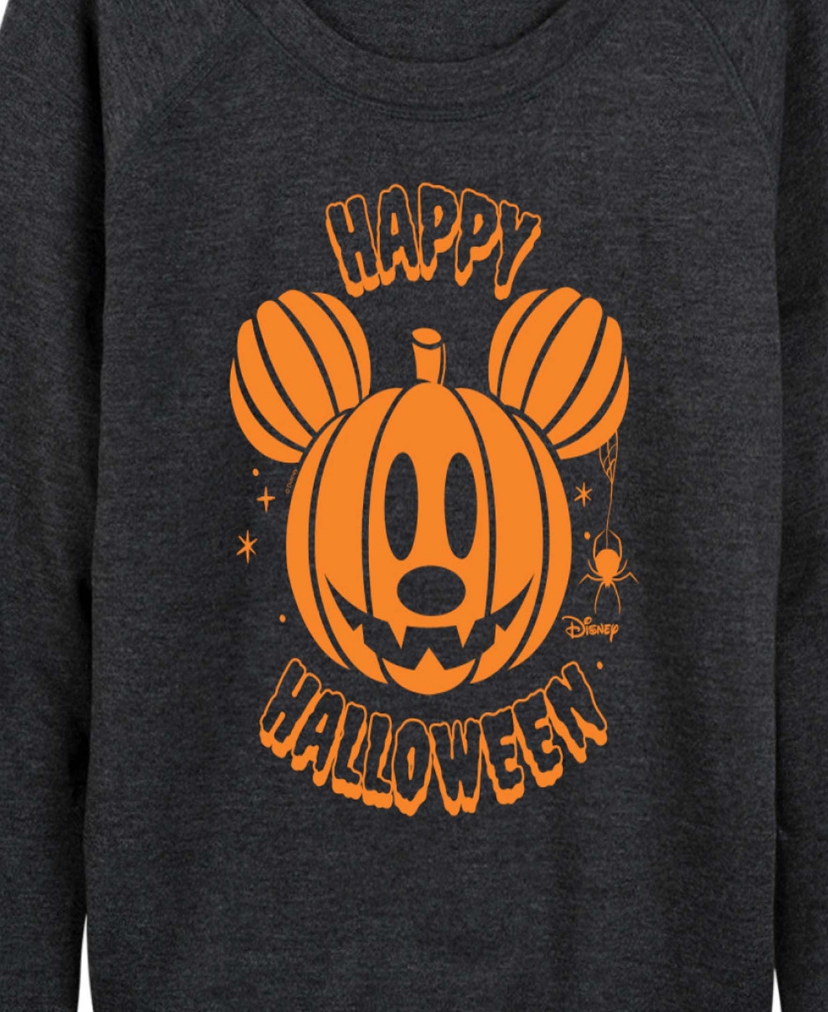 Hybrid Apparel Disney Happy Halloween Mickey Mouse Women's French Terry Long Sleeve Shirt In Black