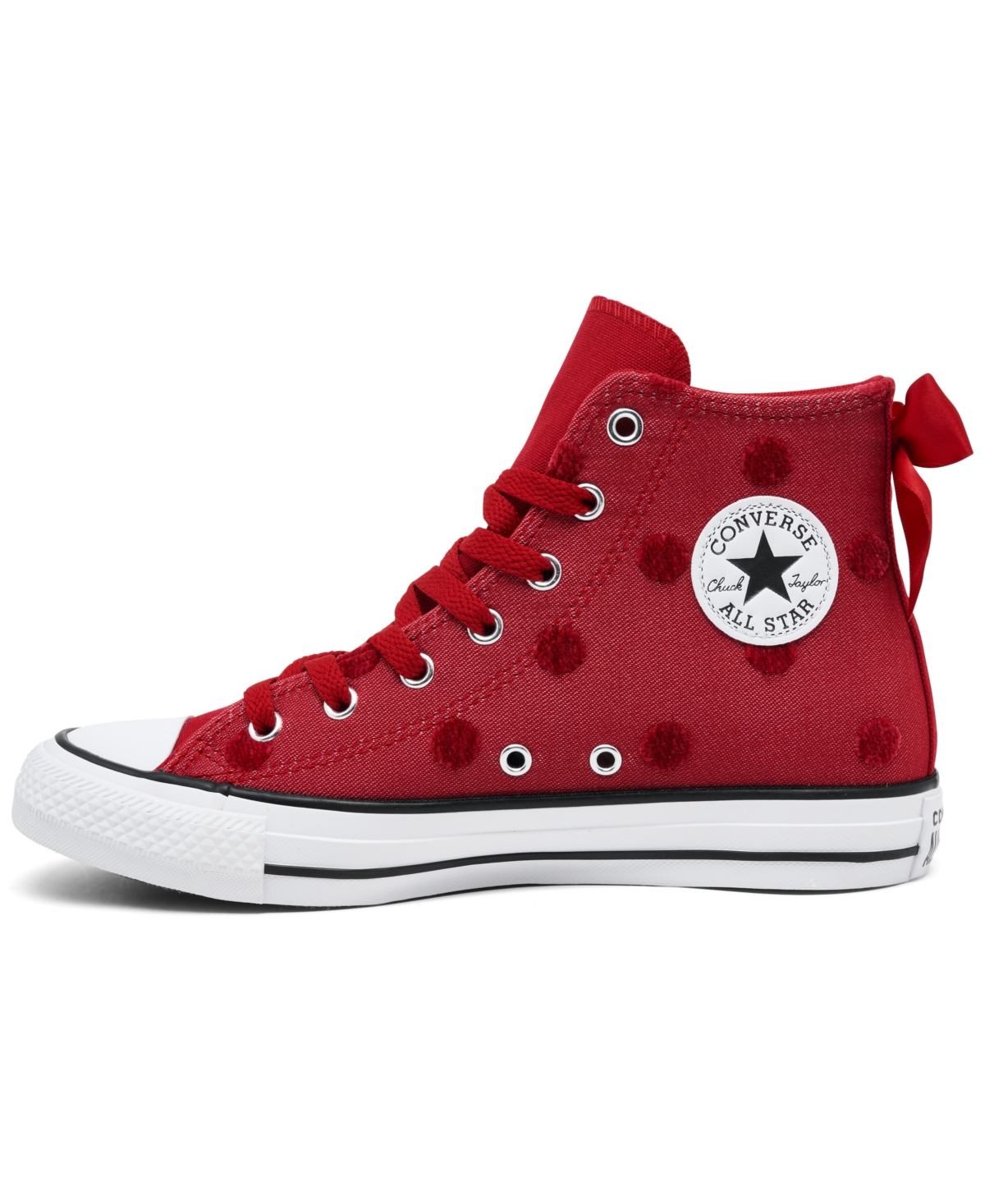 Converse Big Girls Chuck Taylor All Star Bows High Top Casual Sneakers From Finish Line In Red