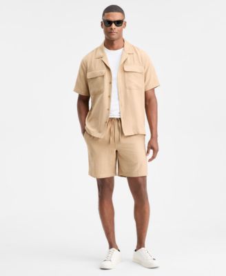 Alfani - Men's Brushed Owen Shorts & Short Sleeve Shirt