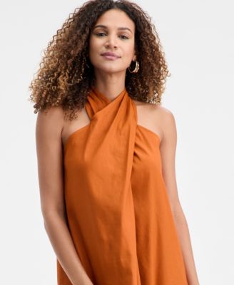 Women's Crossover Halter Maxi Dress, Macy's Exclusive