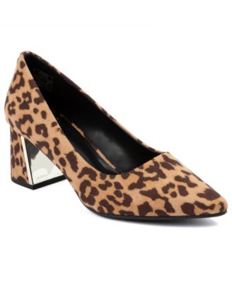 Women's Canal Pointed Toe Block Heel Dress Pumps