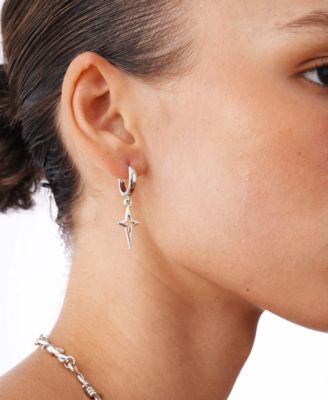 Huggie Earrings With Silver Sparkle Charm 1.3&iquest;