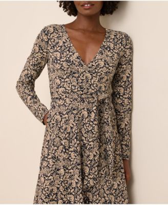 Women's Organic Cotton Fit & Flare Faux Wrap Dress