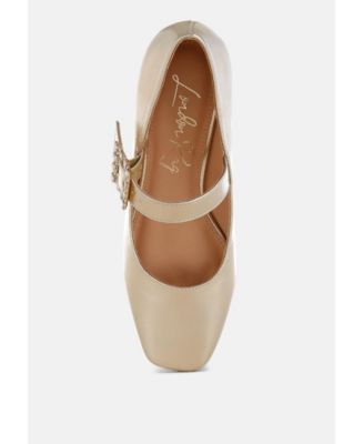 Womens Abeba Diamante Brooch Metallic Mary Jane Pumps