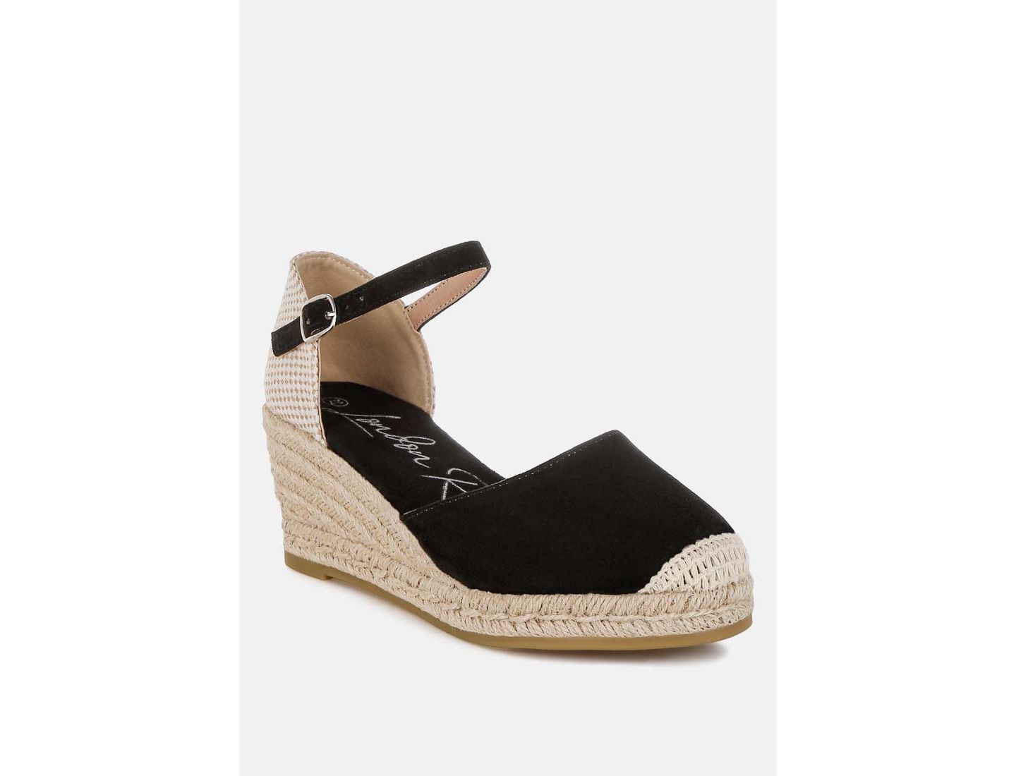 Женские сандалии London Rag Paryor Microfiber Espadrilles, цвет: Чёрный — фото 4