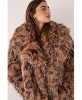 Faux Fur Longline Coat